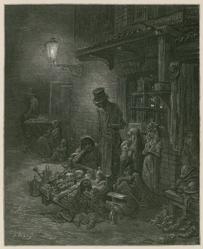 Sloppenwijken in Londen door Gustave Dore